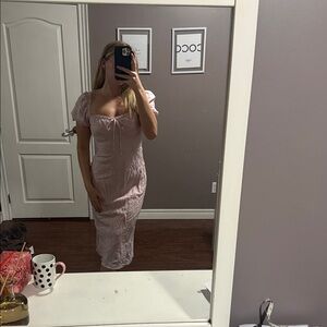 Elegant Pink Midi Dress